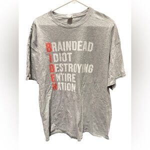 Anti - BIDEN Gray Graphic T-Shirt 2XL